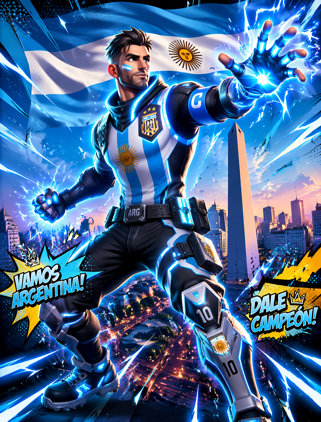 Original preview image for the prompt “Argentina Fortnite StyleАргентинский капитан в стиле Fort...” — creator credit: user_54990f30