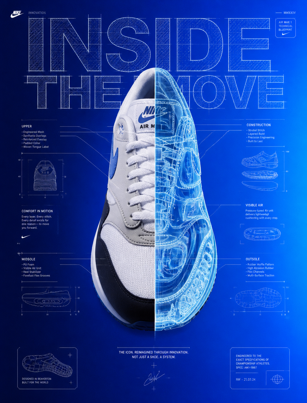 Original preview image for the prompt “Premium sneaker advertising poster.Central Subject:” — creator credit: user_1233d897