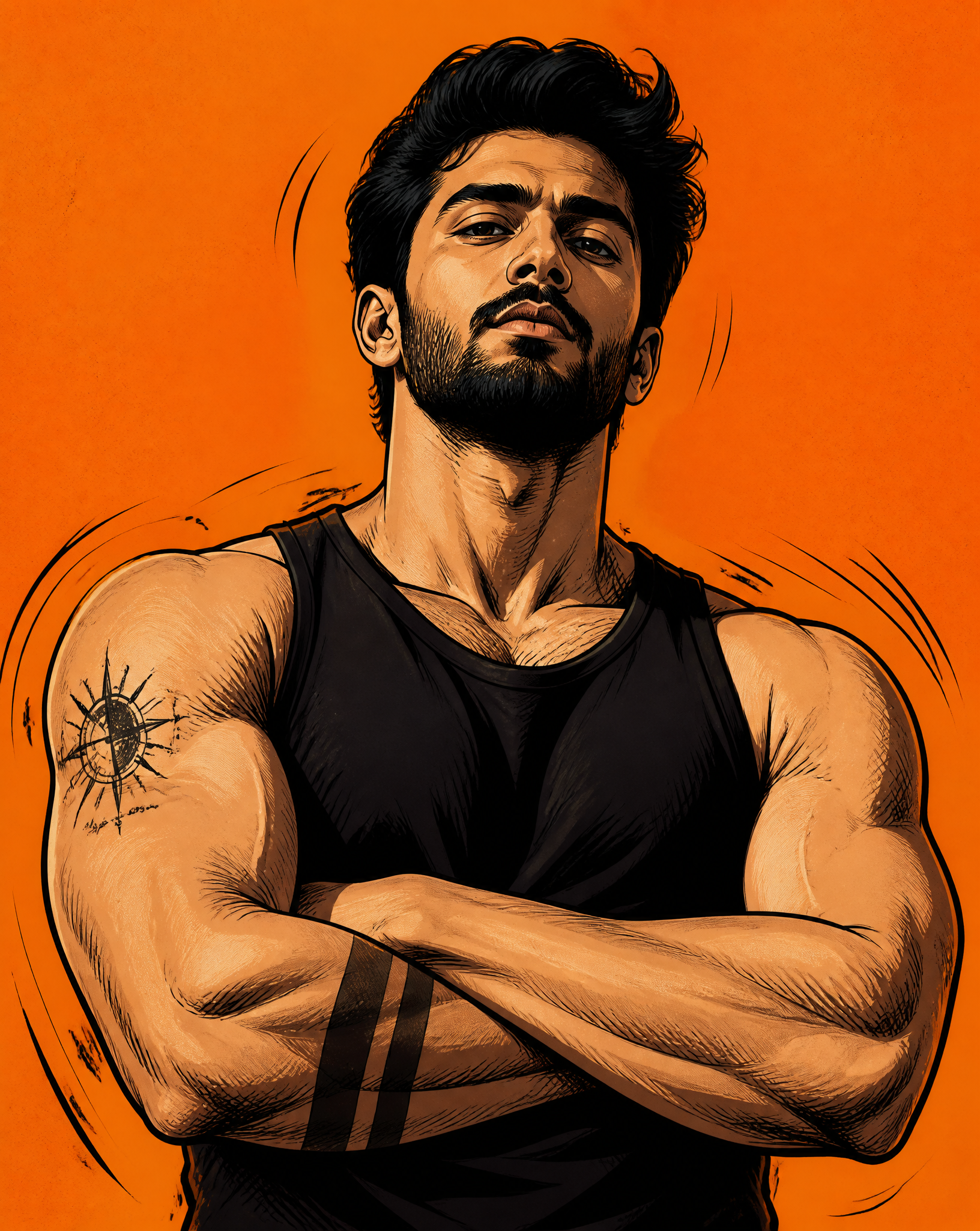 Original preview image for the prompt “Create a high-contrast digital comic-style illustration o...” — creator credit: user_6dca6281