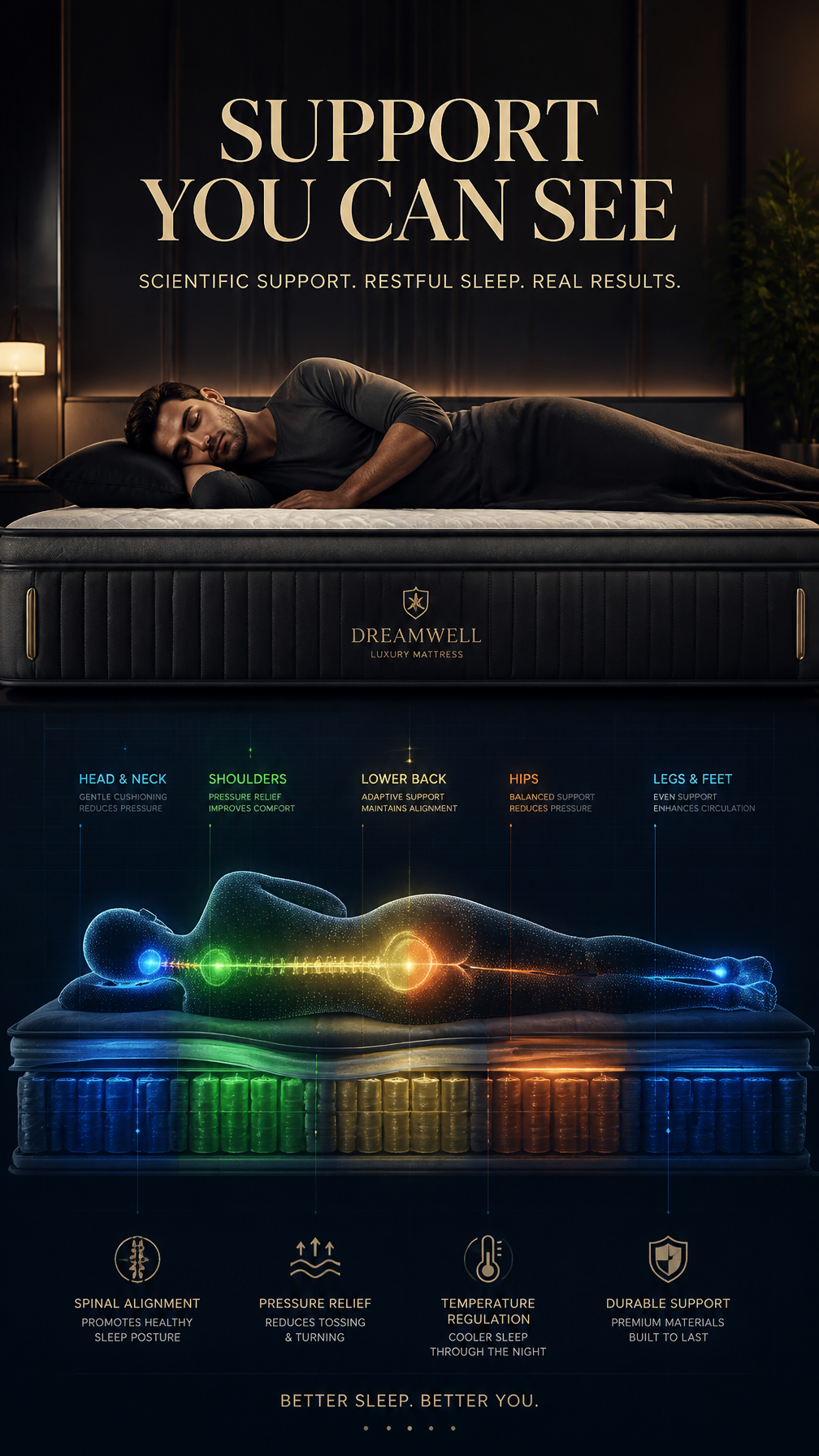 Original preview image for the prompt “A premium 9:16 mattress advertising poster.Main Subject:A...” — creator credit: user_1233d897