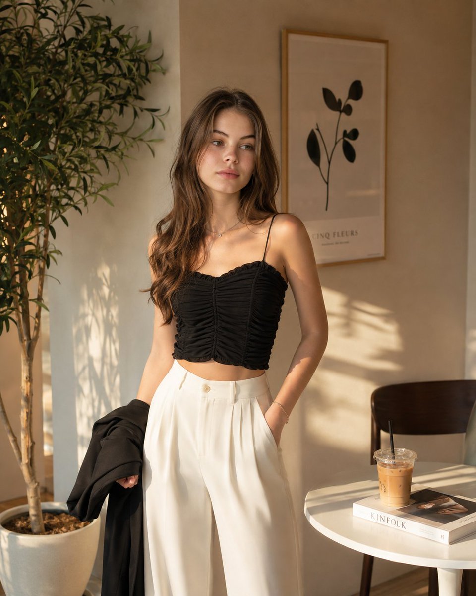 Original preview image for the prompt “Photorealistic fashion portrait of a young woman standing...” — creator credit: DaniaSafvi