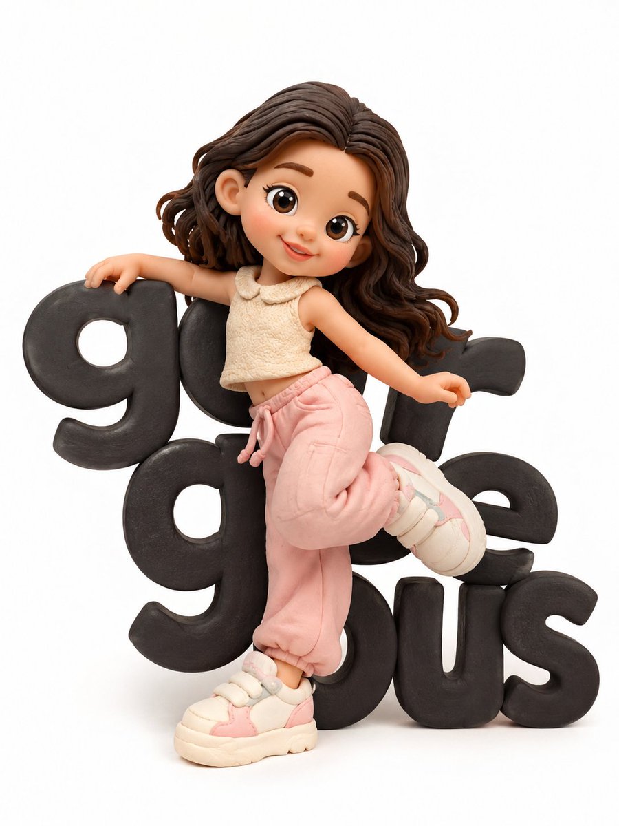 Original preview image for the prompt “A cute character made by hand from clay, made in the styl...” — creator credit: RizwanAly07