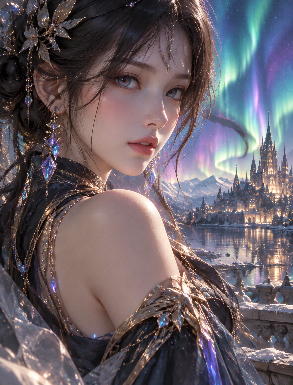 Original preview image for the prompt “A stunningly beautiful young woman, Highly Stylized Face,...” — creator credit: user_9c1d94b3